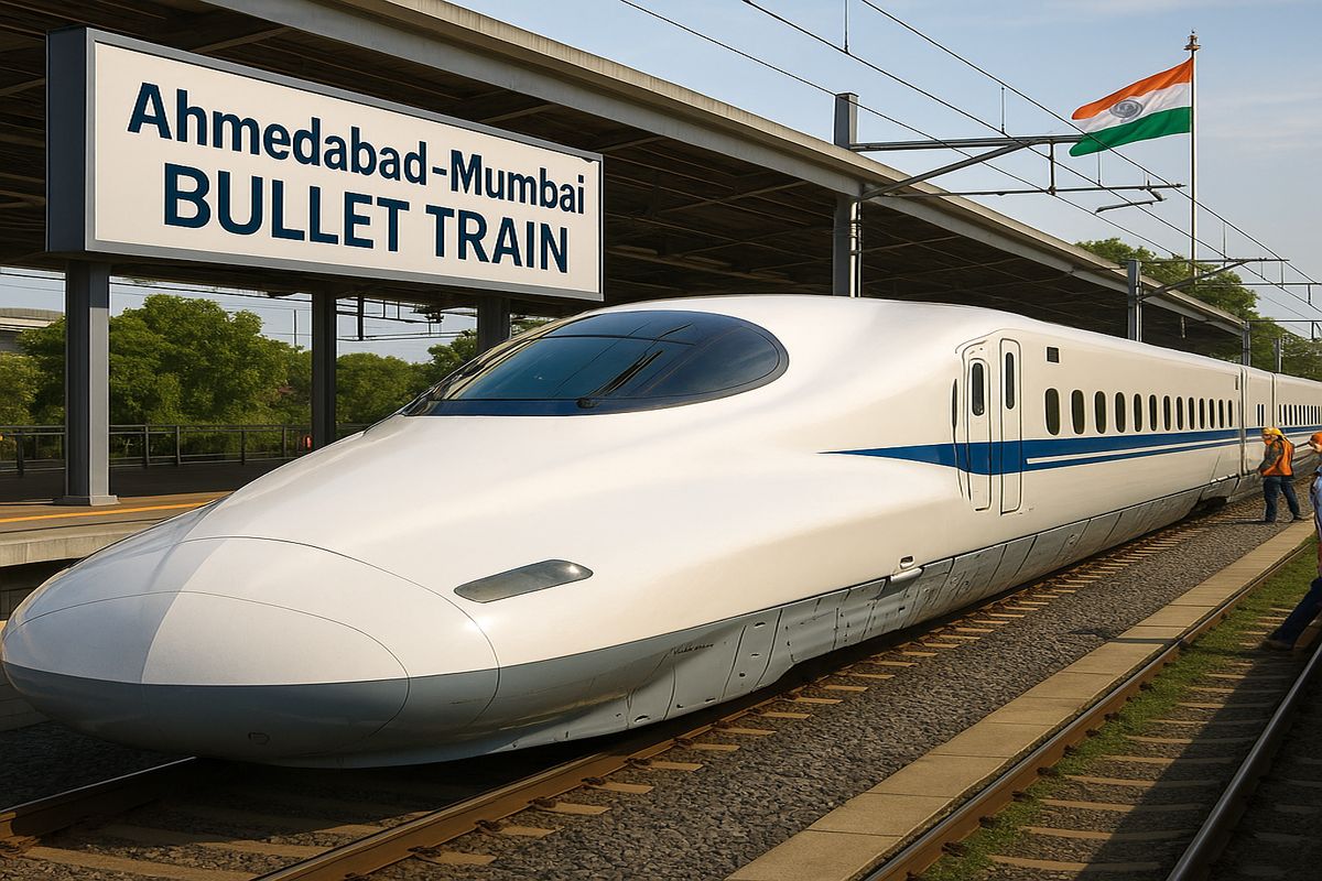 Ahmedabad Mumbai Bullet Train AI Genreted Photo